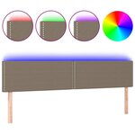 vidaXL Tête de lit à LED Taupe 180x5x78/88 cm Tissu