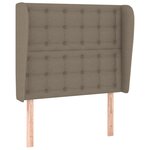 vidaXL Tête de lit avec oreilles Taupe 83x23x118/128 cm Tissu