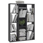 vidaXL Séparateur de pièce/Bibliothèque Gris 100x24x140 cm Aggloméré