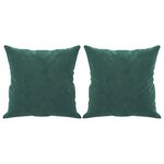 vidaXL Canapé 2 places avec oreillers vert foncé 140 cm velours
