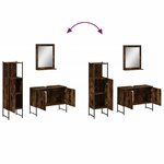 vidaXL Ensemble d'armoires de salle de bain 3 Pièces chêne fumé