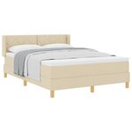 Lit avec sommier vidaXL crème 160x200 cm en tissu