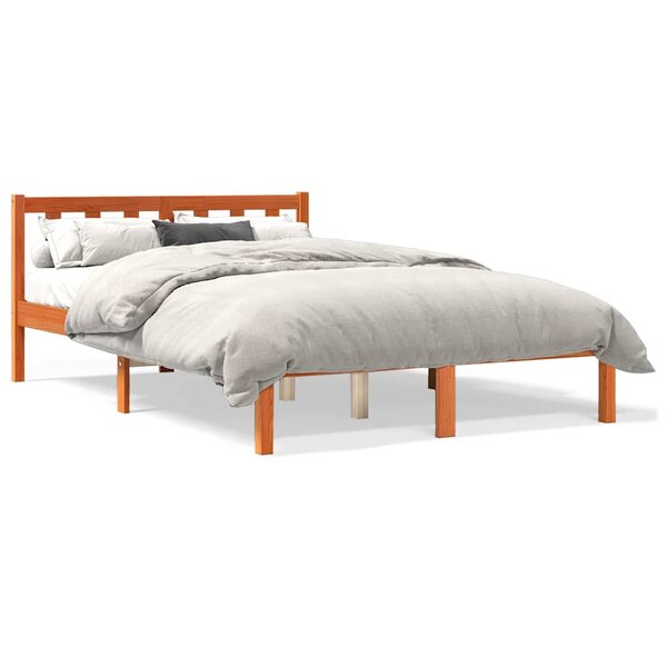 vidaXL Cadre de lit sans matelas cire marron 120x200cm bois pin massif