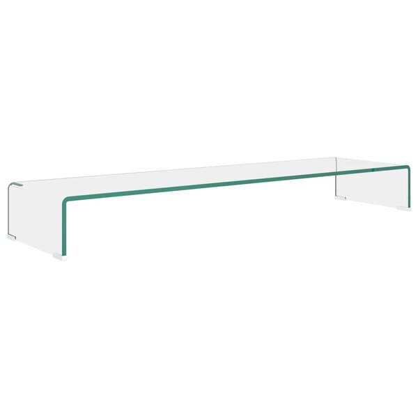 vidaXL Meuble TV/pour moniteur 110x30x13 cm verre transparent