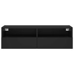vidaXL Meuble TV mural noir 100x30x30 cm bois d'ingénierie