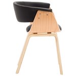 vidaXL Chaise à manger noir bois courbé et similicuir