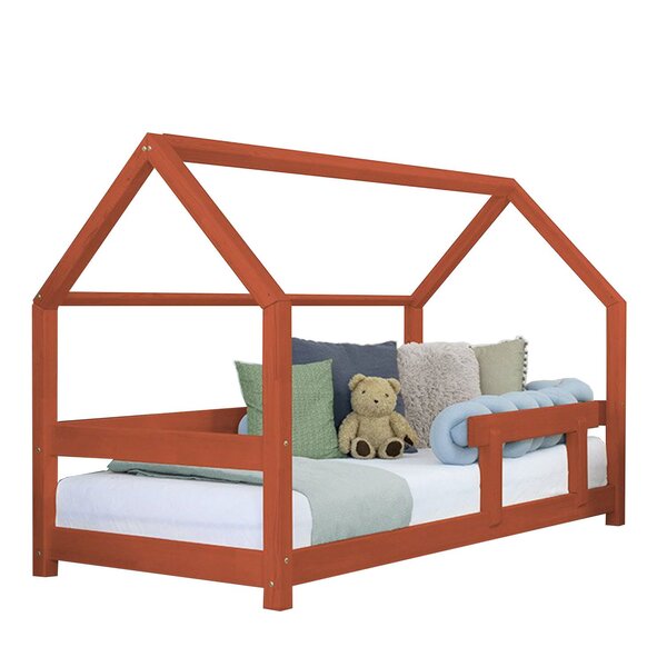 Lit cabane enfant TERY 120 x 190 rouge brique