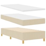 Lit à ressort avec matelas vidaXL en crème  100x200 cm  tissu