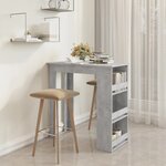 vidaXL Table de bar à étagère de rangement Gris béton 102x50x103 5 cm