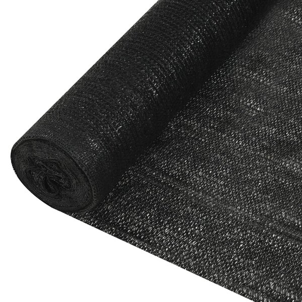 vidaXL Filet brise-vue Noir 1 8x50 m PEHD 195 g/m²