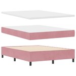Lit à ressort vidaXL avec matelas et LED rose 140x190 cm velours