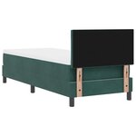 Lit Box Spring vidaXL avec Matelas & LED Vert Foncé 80x200 cm Velours