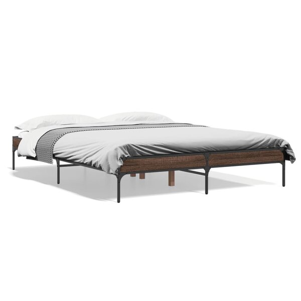 vidaXL Cadre de lit sans matelas chêne marron 150x200 cm