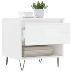 vidaXL Table basse blanc brillant 50x46x50 cm bois d'ingénierie