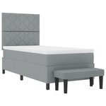 vidaXL Lit avec Matelas & Banc Gris Clair 100x200 cm Tissu