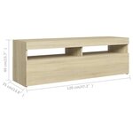 vidaXL Meuble TV avec lumières LED chêne sonoma 120x35x40 cm