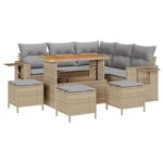 vidaXL Ensemble de Canapé de Jardin 9 Pièces Beige Rattan Acacia