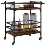 vidaXL Chariot de cuisine chêne fumé 82x40x78 5 cm bois d'ingénierie