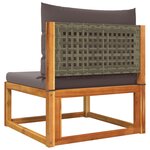 vidaXL Salon de jardin avec coussins 5 Pièces Bois d'acacia solide