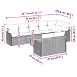 vidaXL Ensemble de Canapé de Jardin 9 Pièces avec Coussins Beige Poly Rotin Acacia