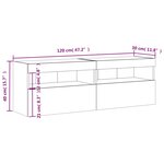 vidaXL Meubles TV muraux et lumières LED 2Pièces sonoma gris 60x30x40 cm