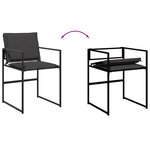 vidaXL Ensemble à manger de jardin avec coussins 9 Pièces noir textilène