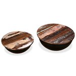 vidaXL Ensemble de table basse 2Pièces Bois récupération massif forme bol