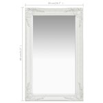 vidaXL Miroir mural style baroque 50x80 cm Blanc
