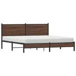 vidaXL Cadre de lit en métal sans matelas chêne marron 160x200 cm