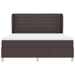 lit box spring vidaXL avec matelas marron foncé 180x200 cm en tissu
