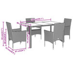vidaXL Ensemble à manger de jardin et coussins 5Pièces beige rotin acacia