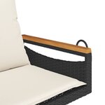 vidaXL Balancelle avec coussins noir 63x62x40 cm résine tressée