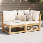 vidaXL Salon de jardin 2 Pièces avec coussins bois massif d'acacia