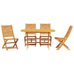 Set de jardin 5 pièces en bois d'acacia