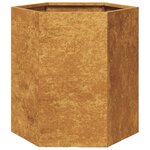 vidaXL Jardinière hexagone 46x40x45 cm acier corten