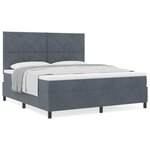 Lit à ressorts vidaXL avec matelas gris foncé super king en velours