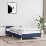 vidaXL Cadre de lit avec tête de lit sans matelas bleu 100x200cm tissu