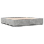 vidaXL Cadre de lit avec lumières LED gris béton 180x200 cm