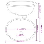vidaXL Évier de salle de bain blanc 49x40 5x21 cm ovale céramique