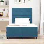 Cadre de lit vidaXL Bleu foncé 120x200 cm Velours