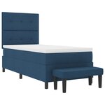 vidaXL Lit à ressorts avec matelas et banc bleu 90x200 cm Tissu