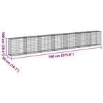 vidaXL Panier gabion avec couvercle 700x50x100 cm fer galvanisé
