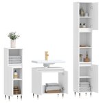 vidaXL Ensemble d'armoires salle de bain 3 Pièces blanc bois d'ingénierie