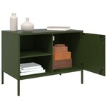 vidaXL Meuble TV vert olive 68x39x50 5 cm acier
