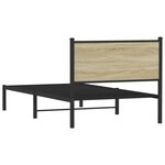 vidaXL Cadre de lit en métal sans matelas chêne sonoma 107x203 cm