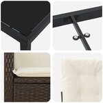 vidaXL Ensemble de Salle à Manger de Jardin 5 Pièces avec Coussins Marron Poly Rattan
