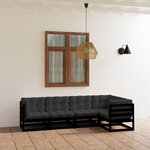 vidaXL Salon de jardin 5 Pièces avec coussins Bois de pin massif