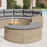 vidaXL Repose-pieds de jardin avec coussin beige résine tressée