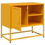 vidaXL Meuble TV jaune moutarde 68x39x60 5 cm acier