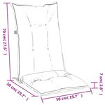 vidaXL Coussins de chaise à dossier haut lot de 4 crème mélangé tissu